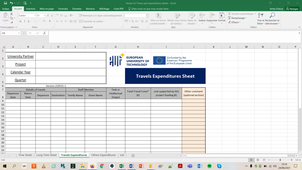 EUt+ Travels and Expenditures sheets FR